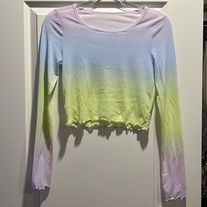 Sheer cropped ombré Aerie top, medium, NWOT
